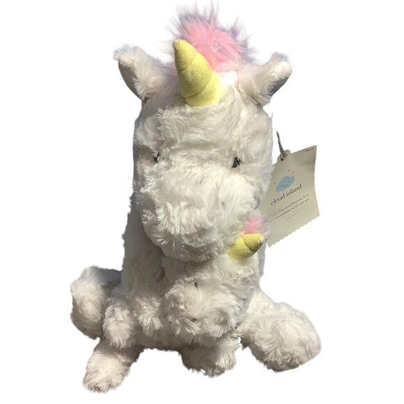 Cloud Island Unicorn Plush Stuffed Animal With Mini Rattle Plush Toy  Set White - Picture 2 of 6